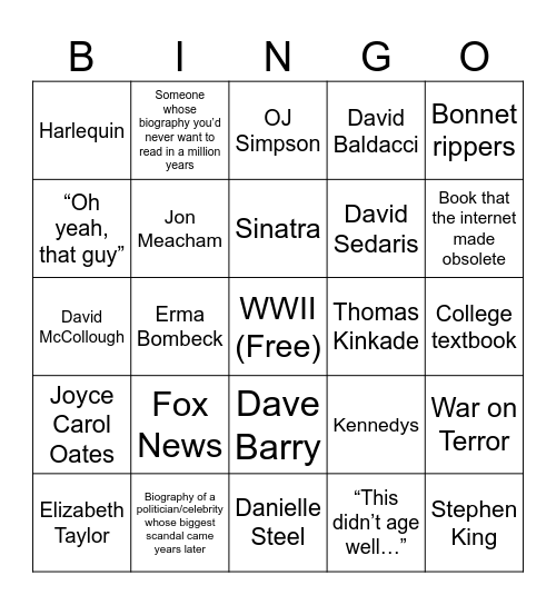 Book Bonanza Bingo Card