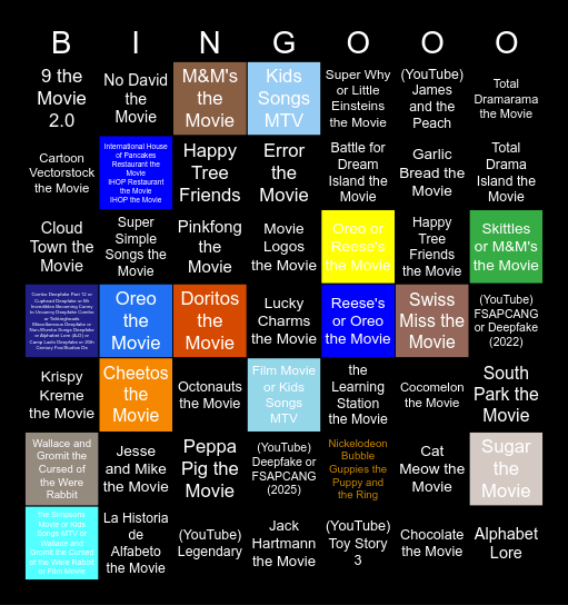 VR Lightning Bulb Film Kinematic Bingo Card