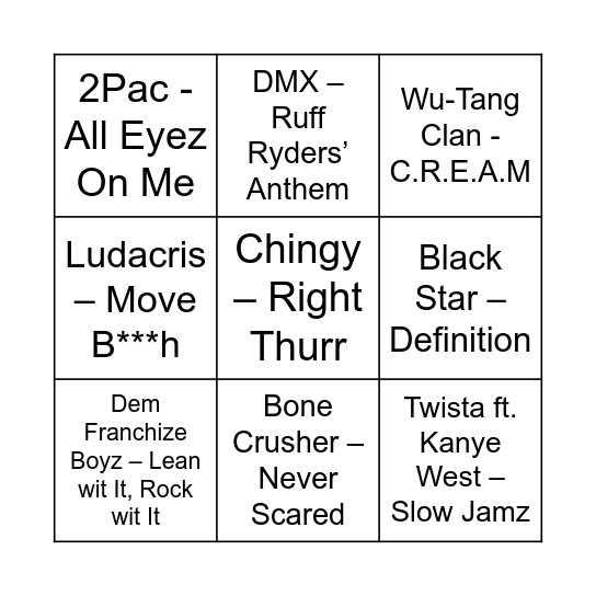 Game Four Bingo Card