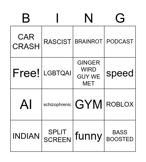 IG REELS BINGO Card