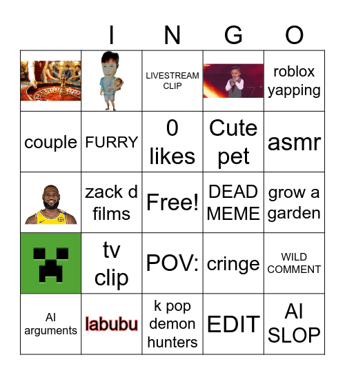 INSTAGRAM BINGO Card