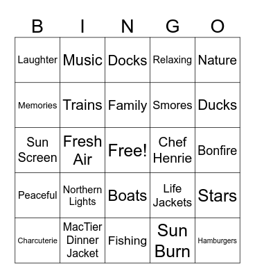 Cottage Bingo Card