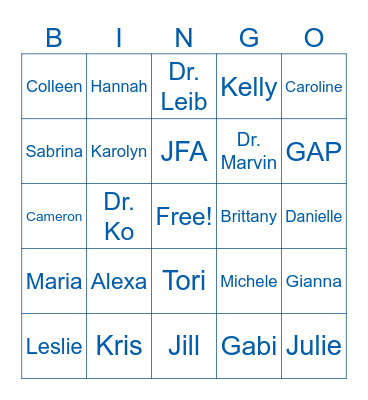 ADA Employee Bingo! Bingo Card