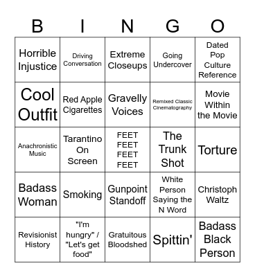 Tarantino Bingo Card