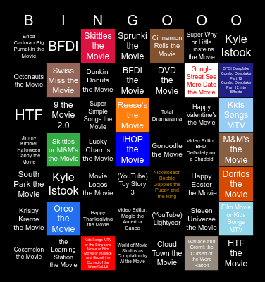 Lightning Bulb Film Kinematic Bingo Card