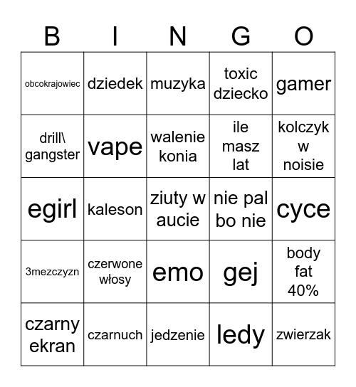 Ome bingo Card