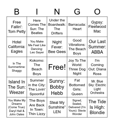 Summertime #1 ☀️ Bingo Card