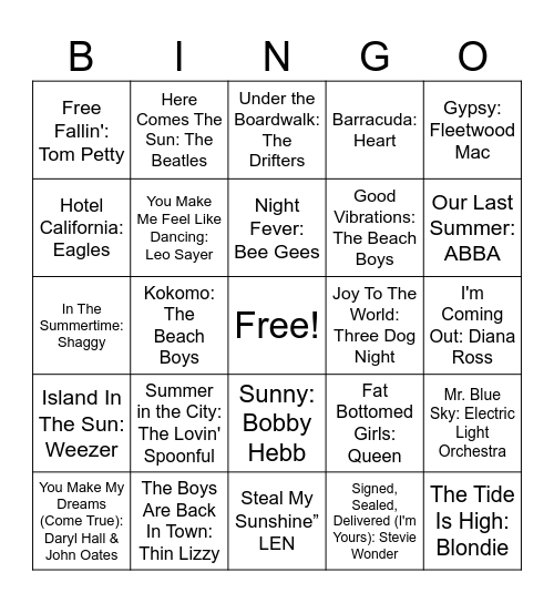 Summertime #1 ☀️ Bingo Card