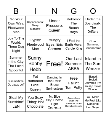 Summertime #1 ☀️ Bingo Card