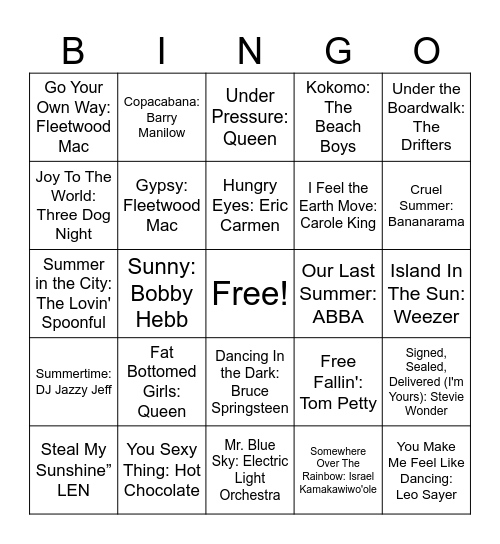 Summertime #1 ☀️ Bingo Card