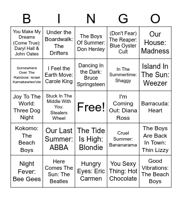 Summertime #1 ☀️ Bingo Card