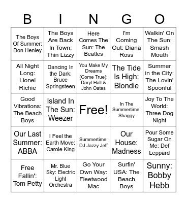 Summertime #1 ☀️ Bingo Card