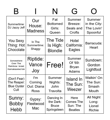 Summertime #1 ☀️ Bingo Card