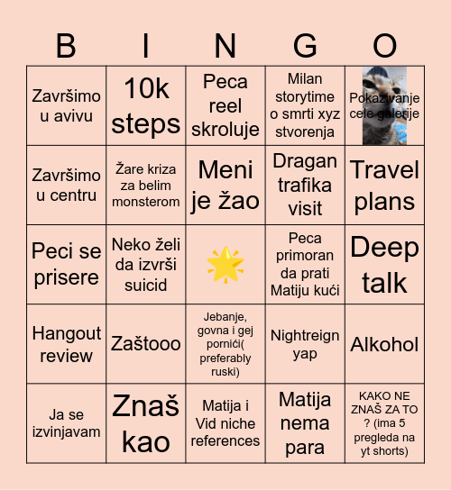 Gnjilane hangout Bingo Card