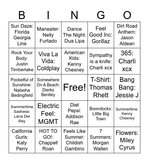 Summertime #2 ☀️ Bingo Card