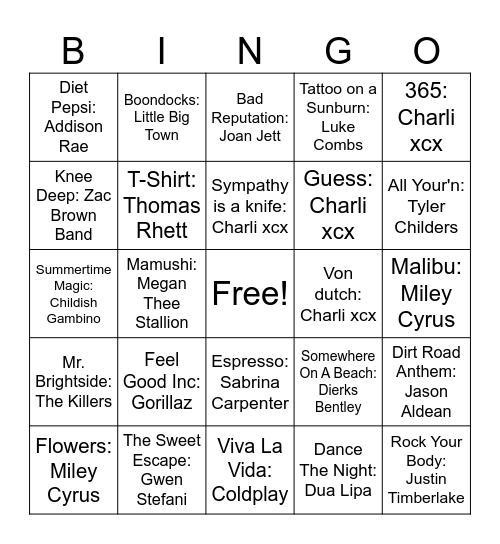 Summertime #2 ☀️ Bingo Card