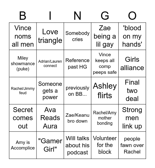 Premire pt.2 bingo Card