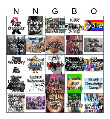 Jojolands Chapter 27 Predictions Bingo Card
