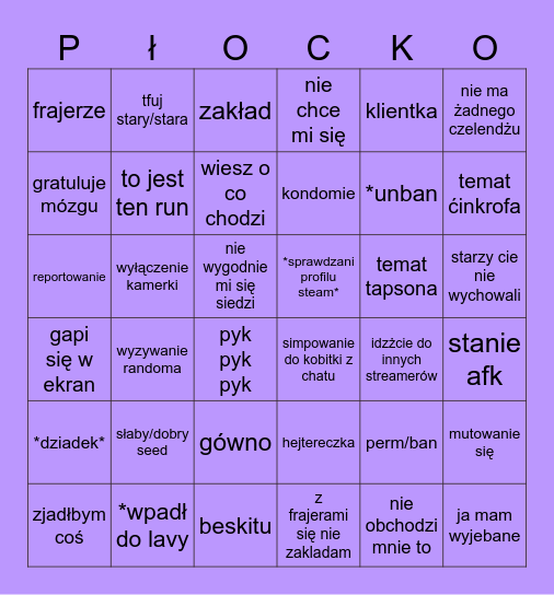 BINGO MAMOŃSKIE Bingo Card
