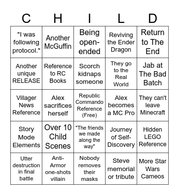 ScorchCraft 3 Bingo Card