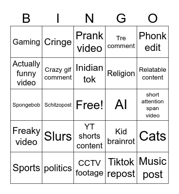 Insta bingo Card