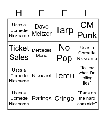 Heel Ucey Bingo Card