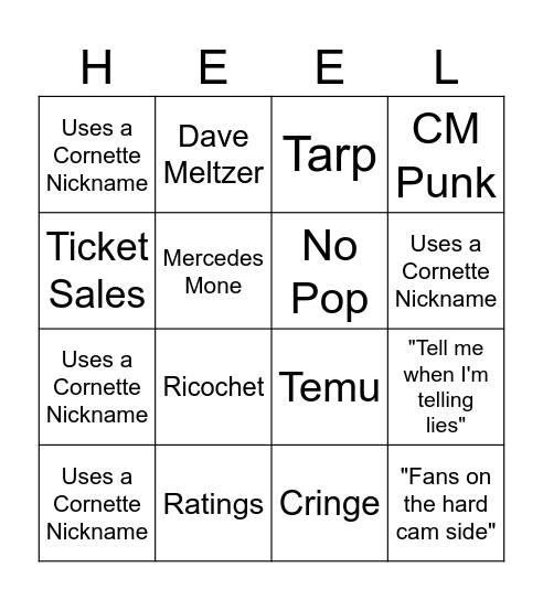 Heel Ucey Bingo Card