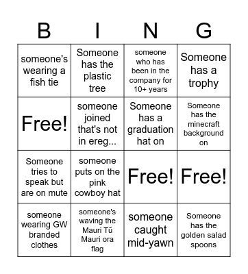 One team one dream Bingo Card