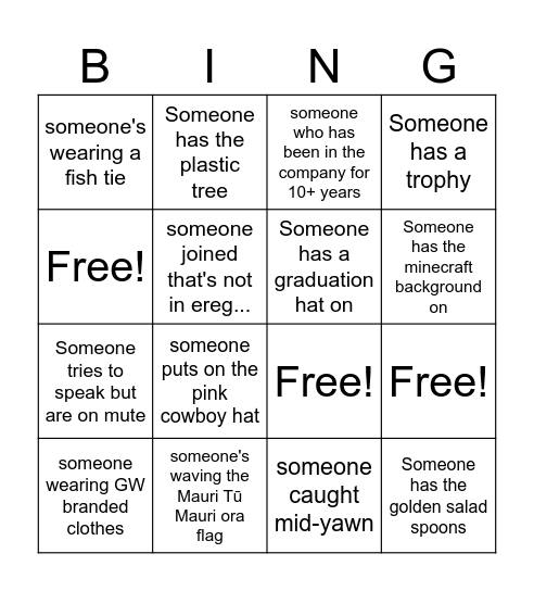 One team one dream Bingo Card