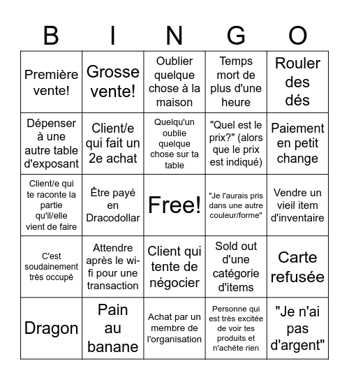 Festival Draconis (exposant) Bingo Card