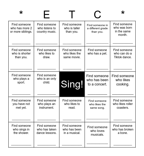 Find Someone Who... Bingo Card