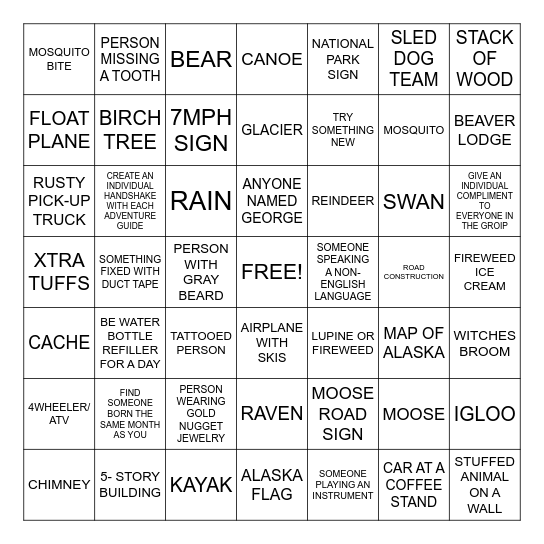 ALASKA BINGO Card