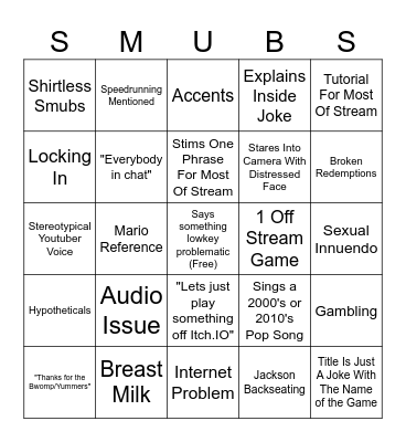 SmubsLive Bingo Card