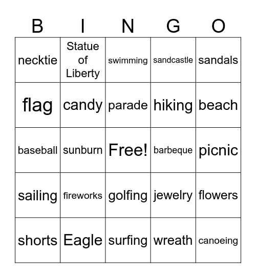 Review Bingo Card