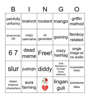 Google Giggles Bingo Card