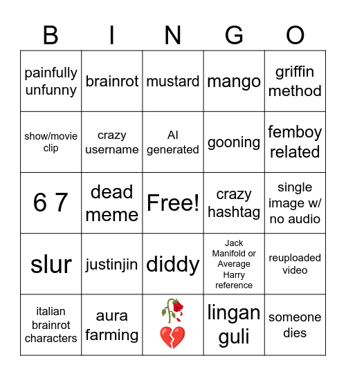 Google Giggles Bingo Card