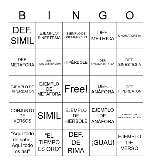BINGO Card