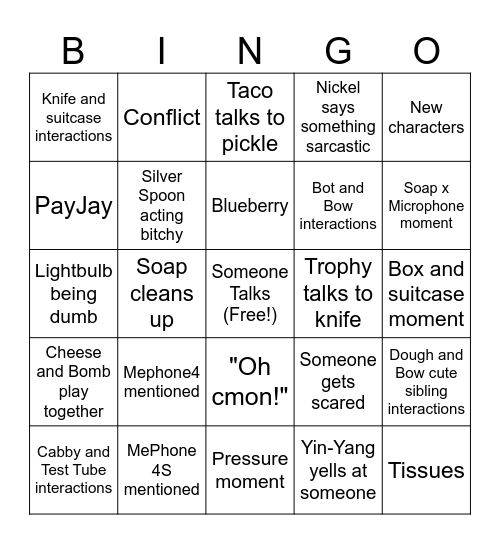 II S4 EP1 BINGO Card