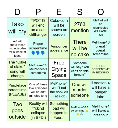 ii season 4 and TPOT19 bingo Card