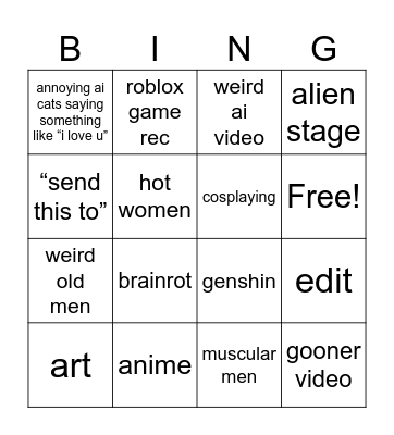 noah’s reel bingo board Bingo Card
