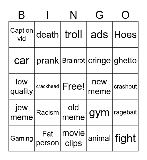 reels Bingo Card