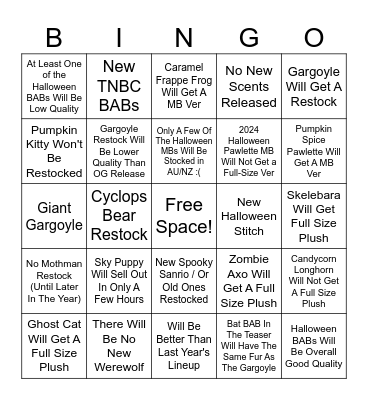 Halloween/Fall BAB Bingo Card