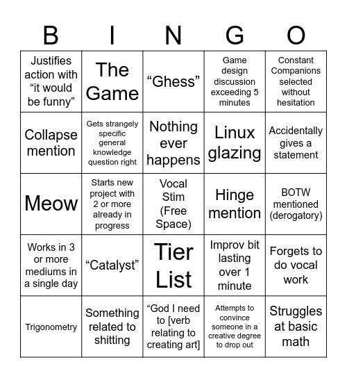 Helena Bingo Card