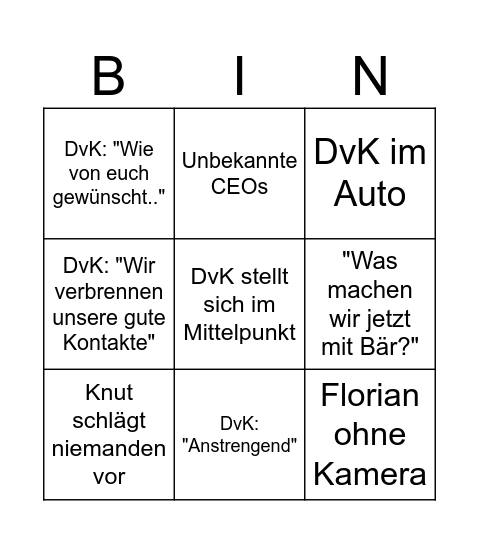 KI Gipfel Bingo Card