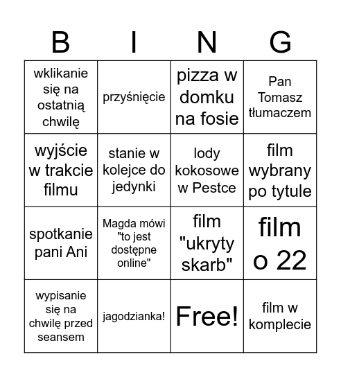 poszerzamy horyzonty Bingo Card