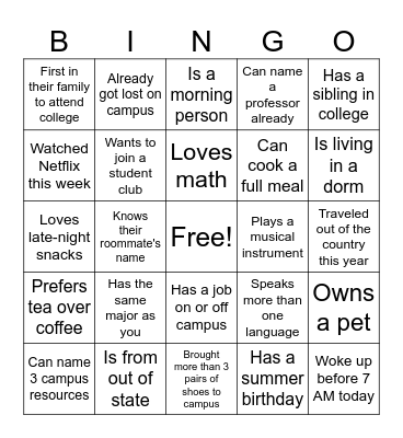 CTX Get TO Know You Bingo Card
