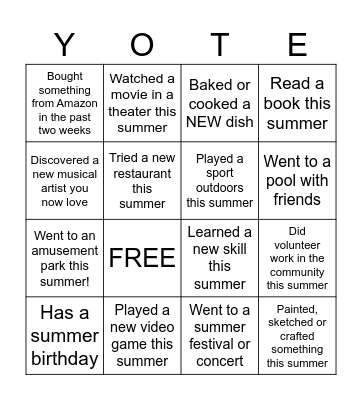 Boot Camp Bingo 2025 Bingo Card