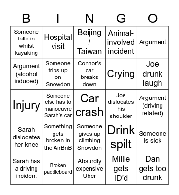 Anglesey Bingo Card