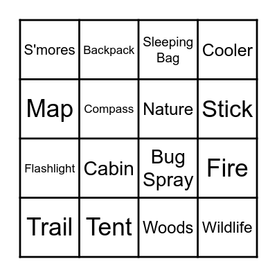 Camping BINGO Card