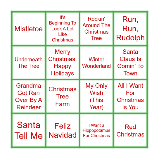 CHRISTMAS BINGO Card